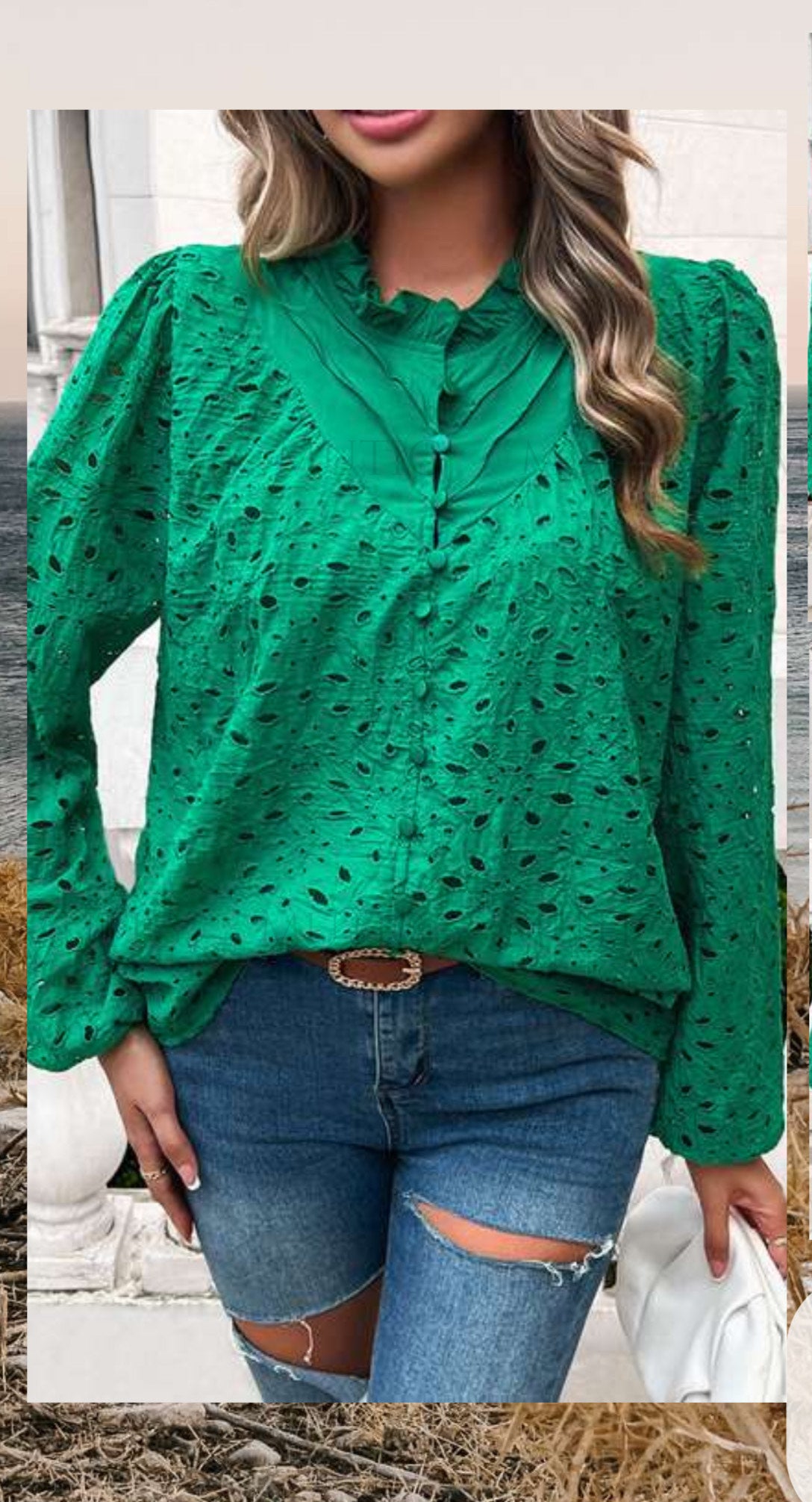 Lace and Embroidery Cotton shirt